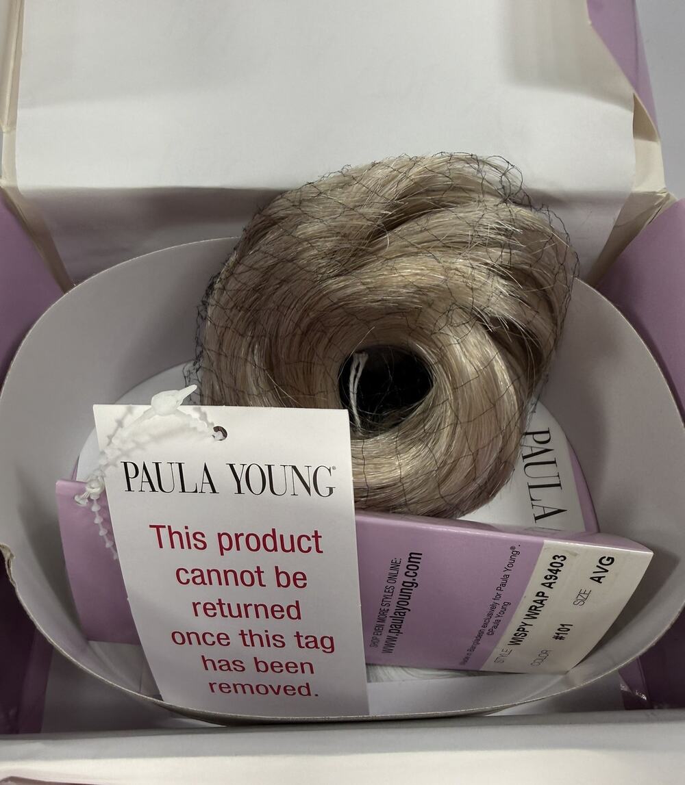 Paula Young Wispy Wrap Elasticized Hair Piece A9403 Color 101 Platinum Ash